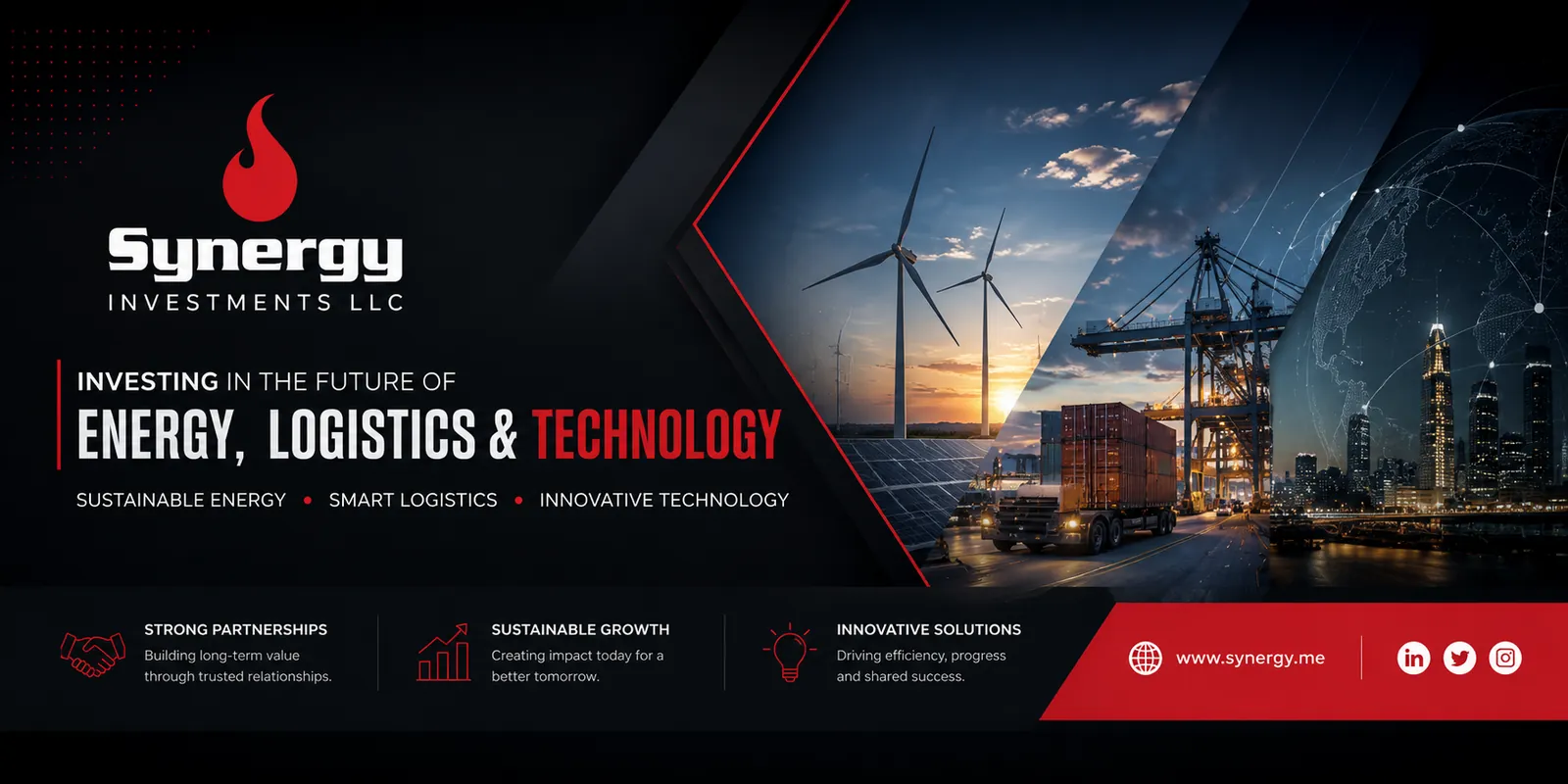LinkedIn cover: investing in energy, logistics and technology