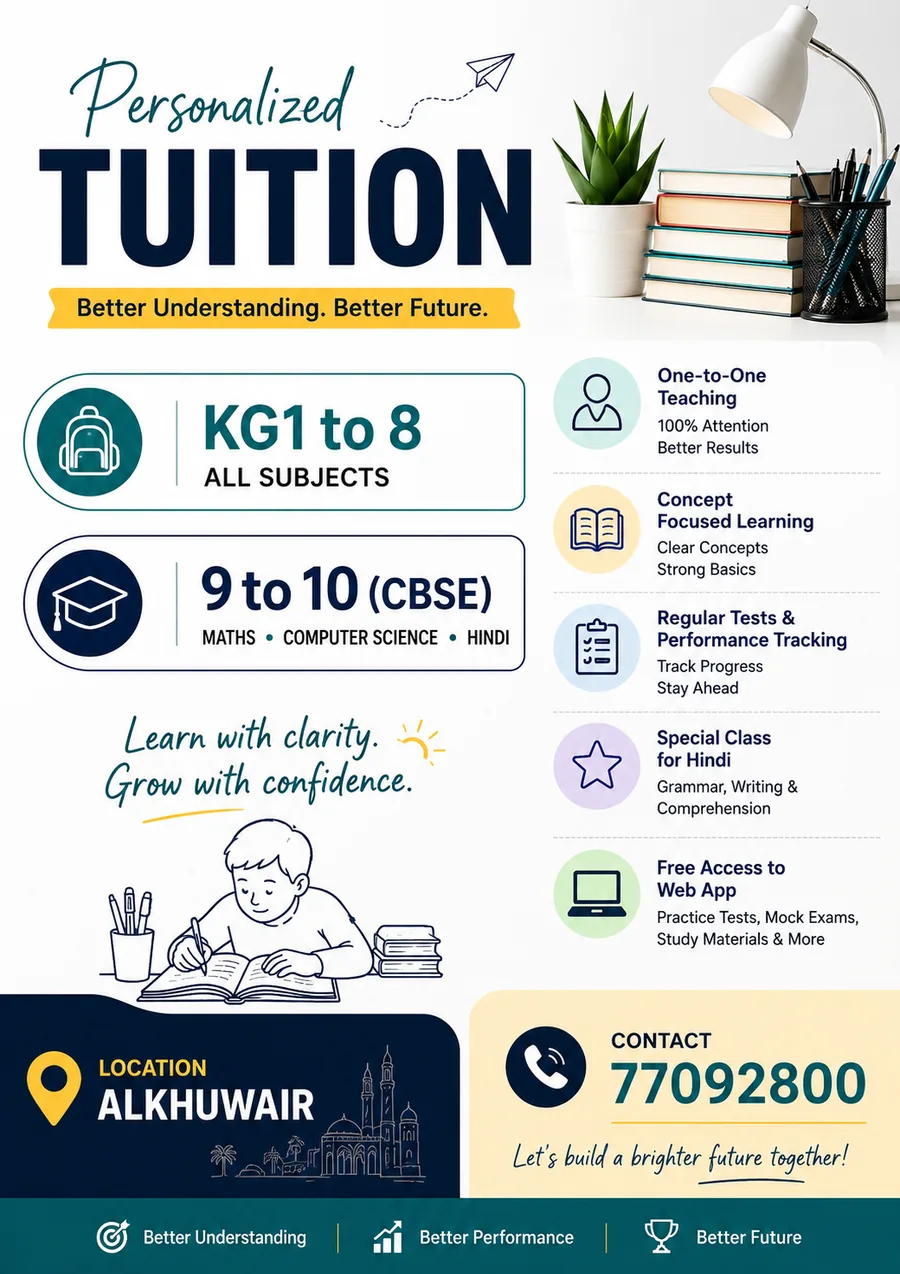 Personalized tuition post with a feature list